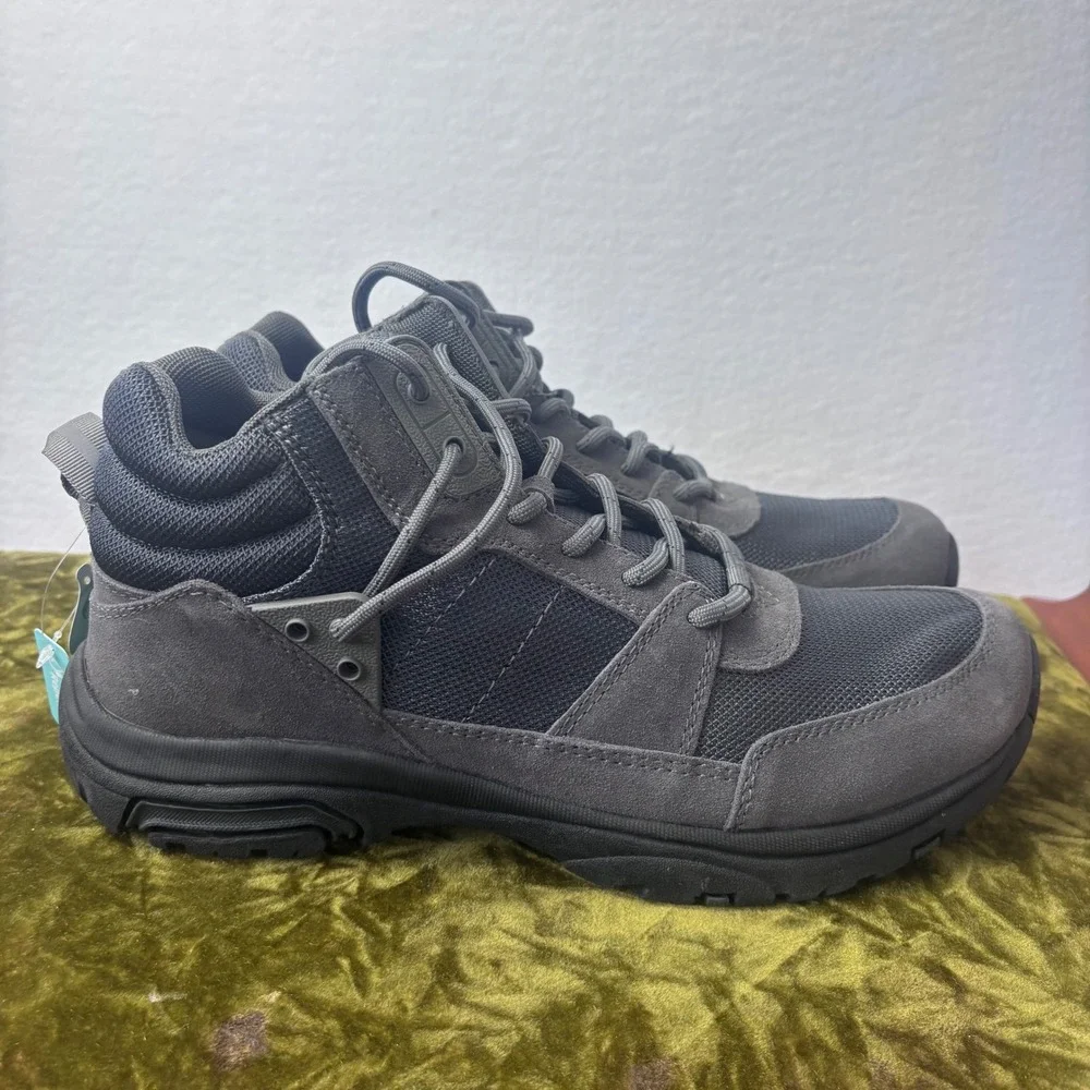 LANDSEND Hiking Boots Mens Grey Water Repellent Outdoor Suede Mesh Size‎ 10 NWOB